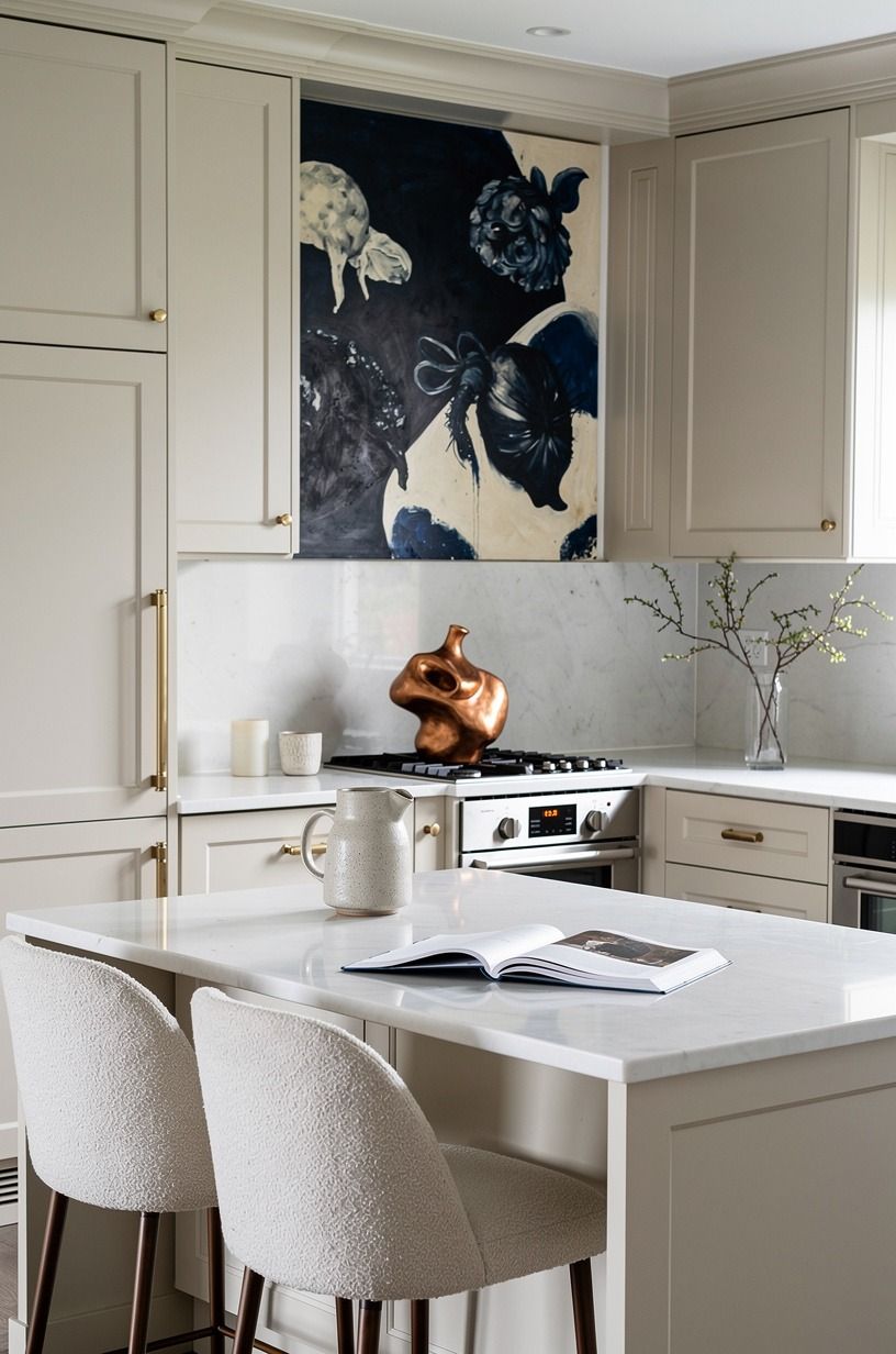 Put art in the kitchen and let it be slightly odd
