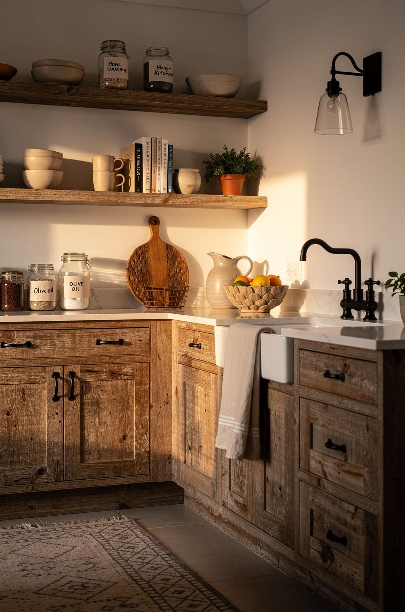 Use open shelves only where you can keep them honest