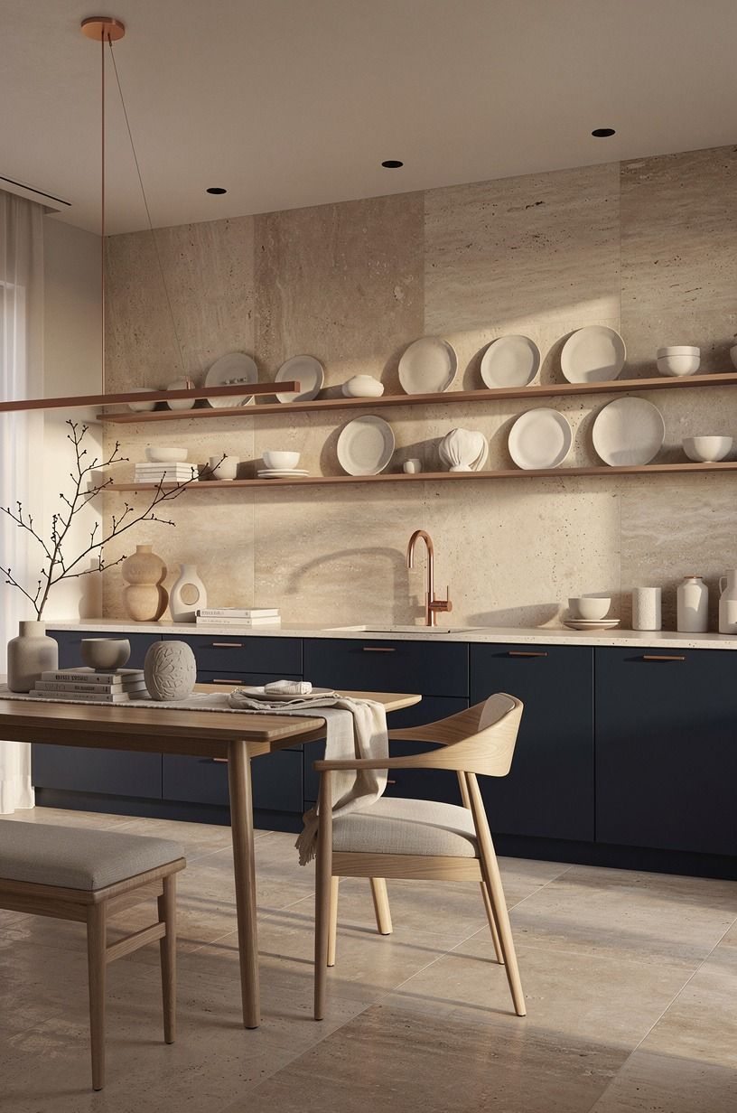 Add a plate rail instead of upper cabinets