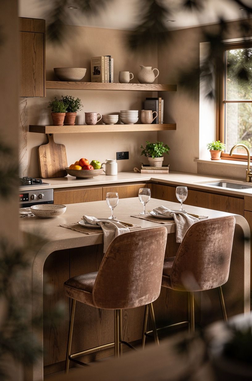 Build the Two-Wood Rule for cottage decor kitchen warmth