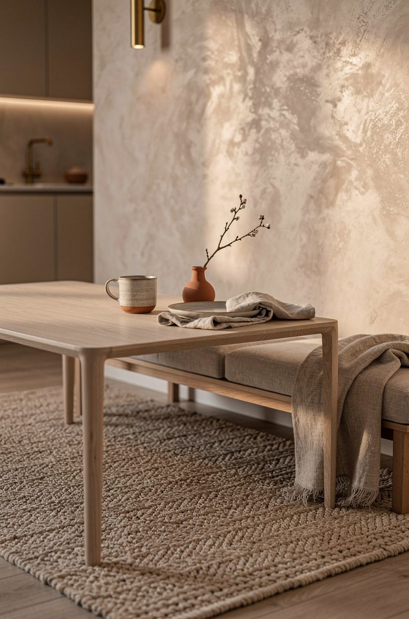Frame the nook with a rug that can take breakfast