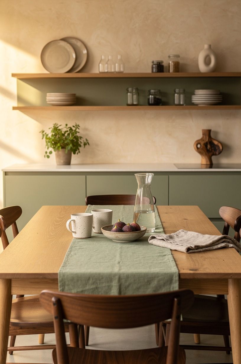 Build the Two-Wood Rule Around a Wooden Breakfast Table