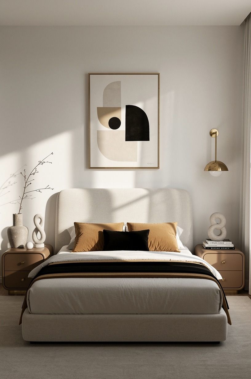 Frame your headboard with art that has shadow