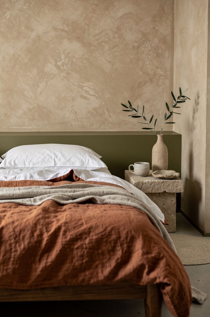 Layer the bed like a hotel, then muss it up