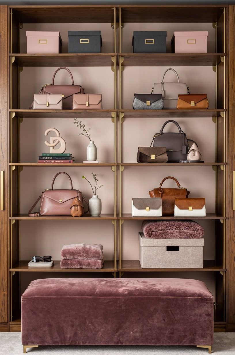 Choose open shelves over deep cubbies for bags