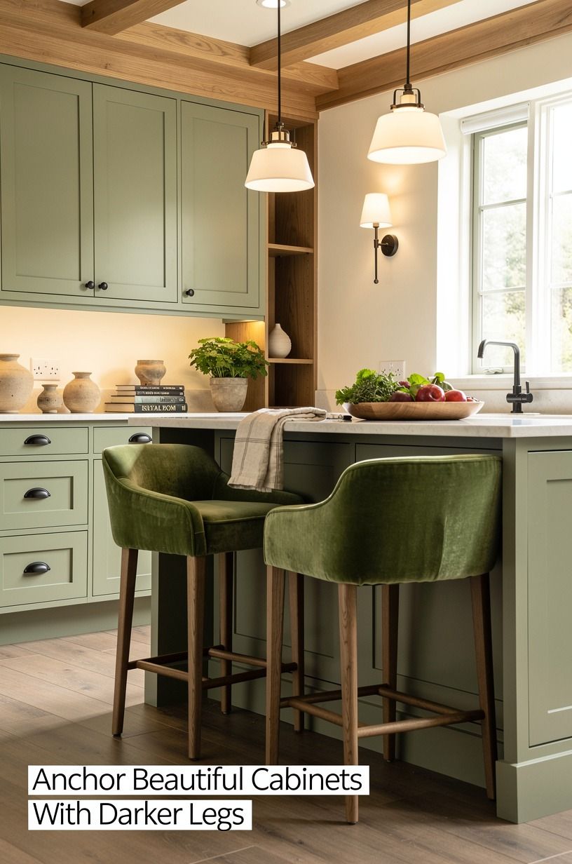 Anchor Beautiful Cabinets With Darker Legs