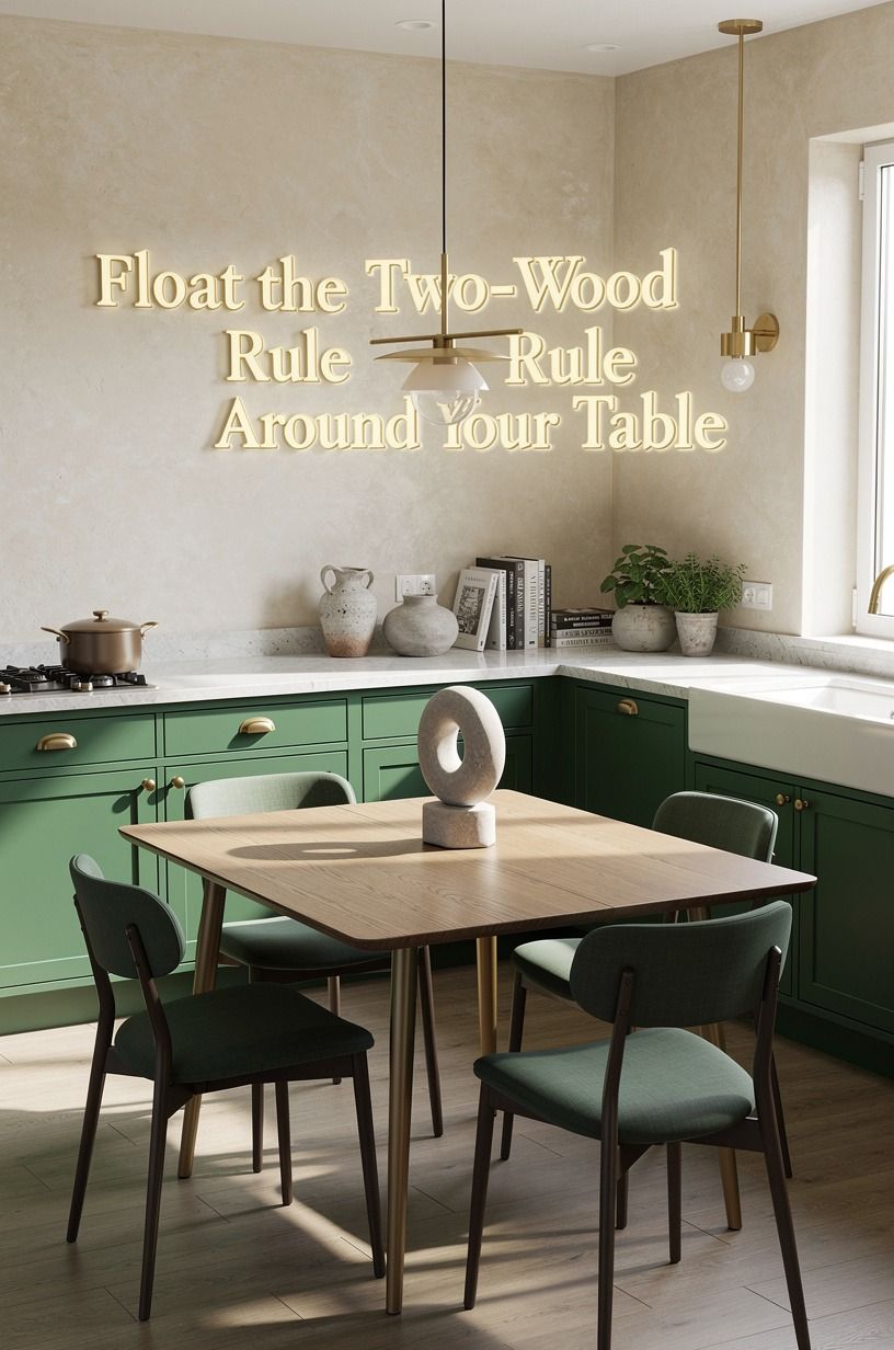 Float the Two-Wood Rule Around Your Table in Kitchen