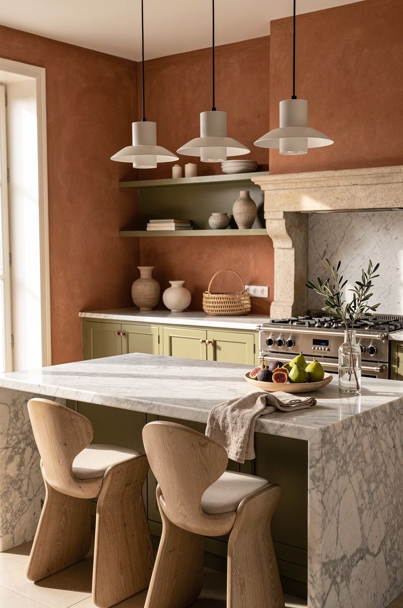 Use the Three-Height Light Stack Above Sculptural Seats