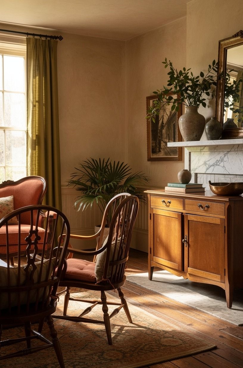 Use The Two-Wood Rule for antique home decor ideas interior design