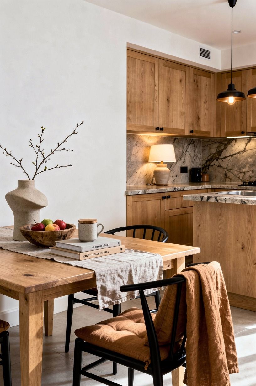 Pair oak with a real stone that has flaws