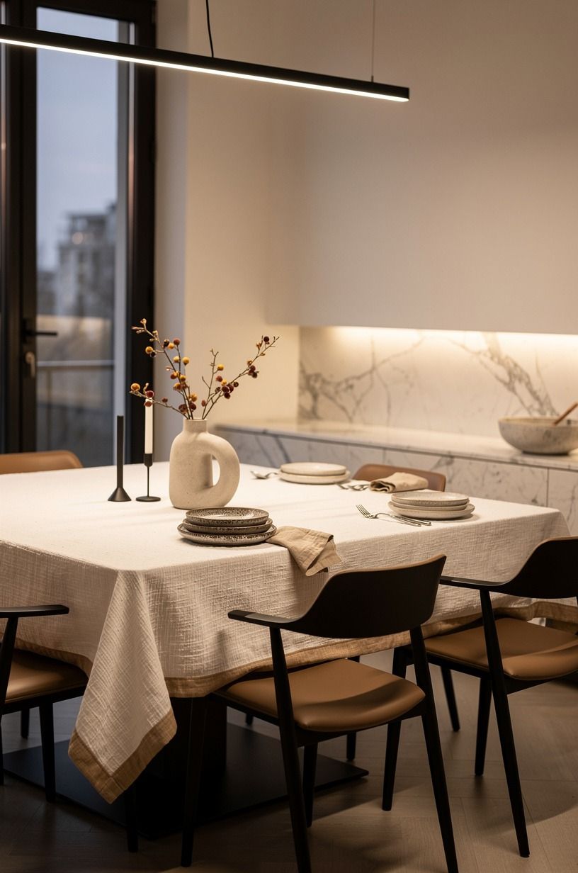 Anchor your setting with a real tablecloth