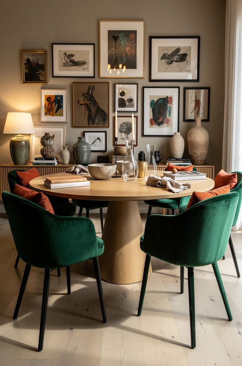 Frame the table with a borrowed-art wall