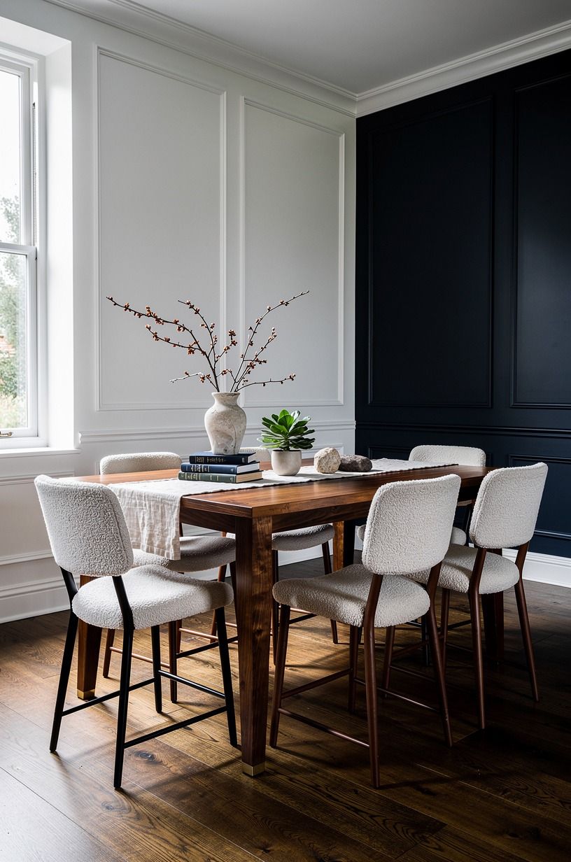 Skip the matching chairs for a pub style dining room