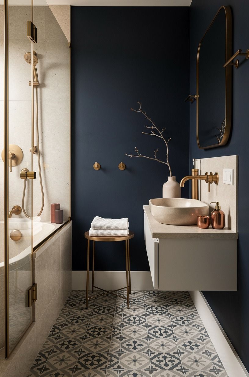Can French pattern work in a narrow bathroom?