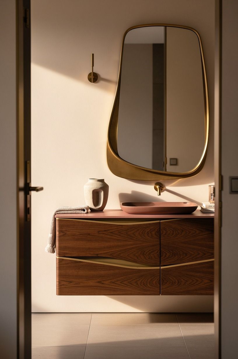 Frame the mirror with softened metal
