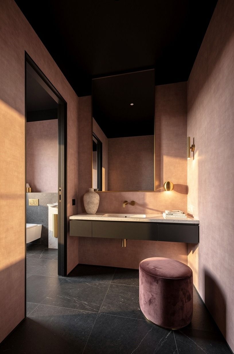Can a black ceiling make your powder room feel bigger?