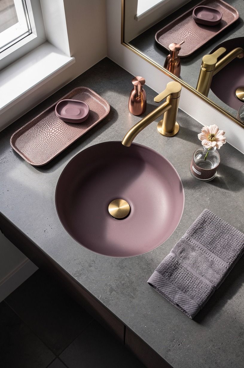 Swap chrome for brushed brass at the sink