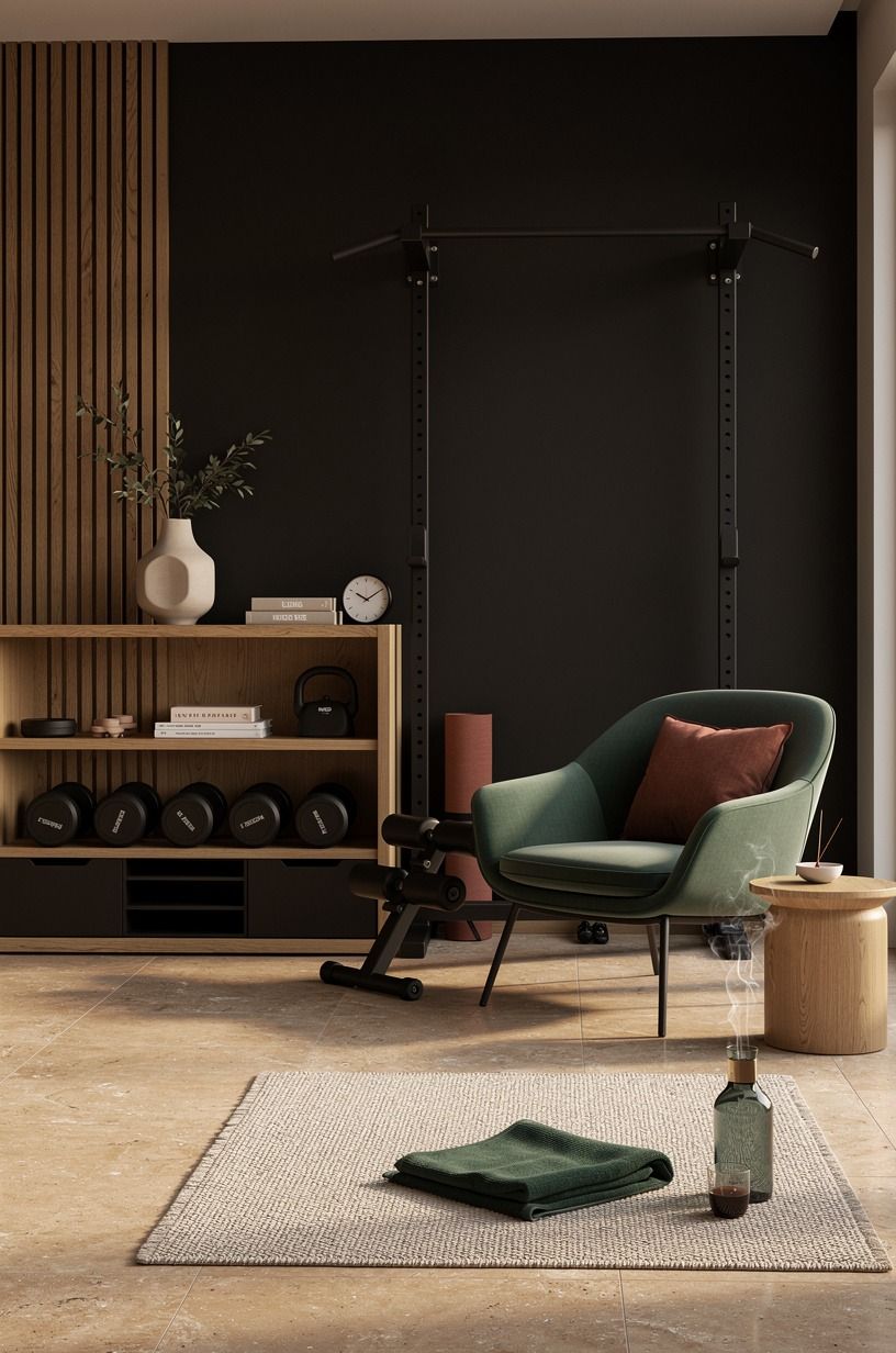Finish your black gym room at home with a reset ritual
