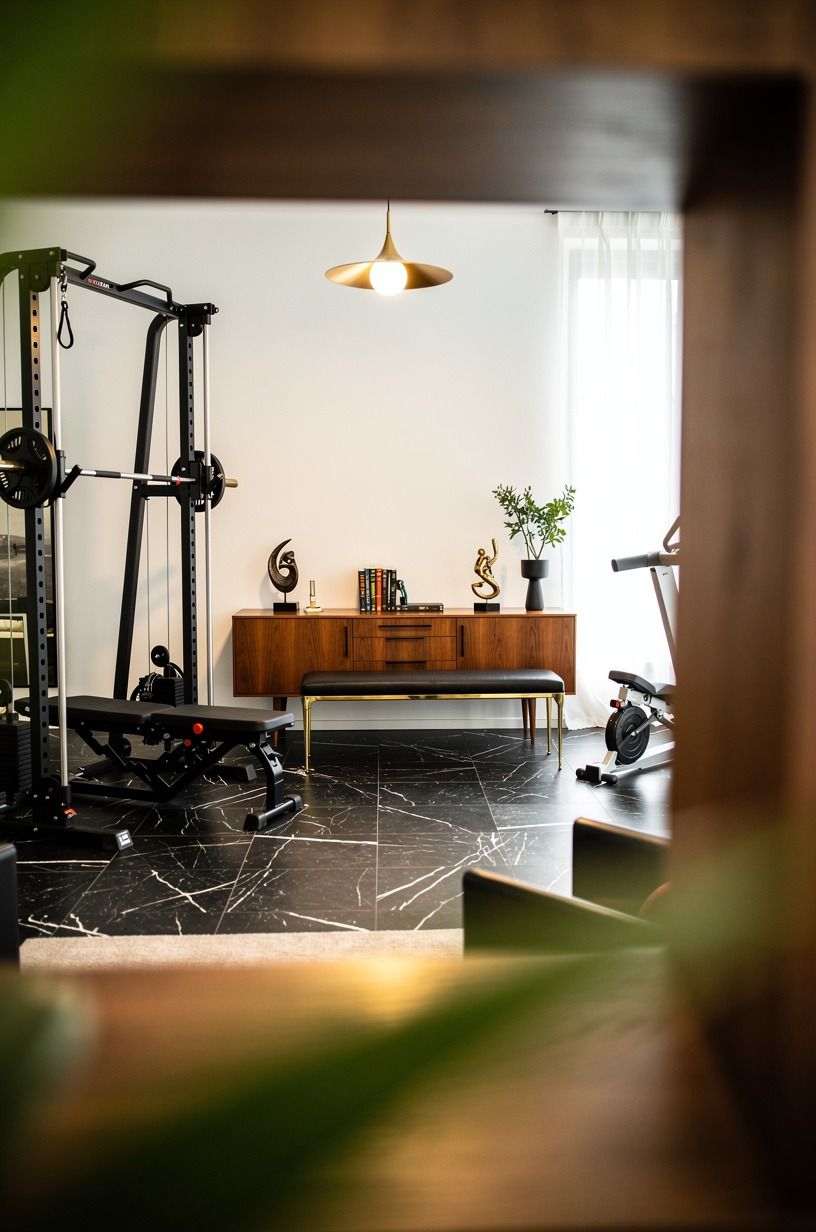 Mix black steel with one honest wood finish