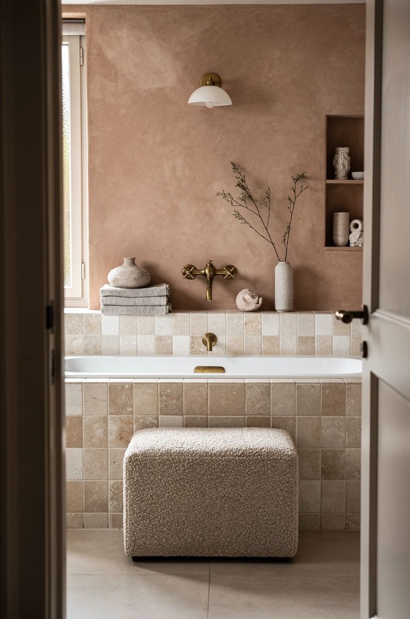 Frame a plunge bath with a tiled ledge