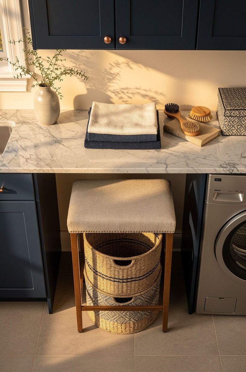 Choose a small seat over a decorative basket tower