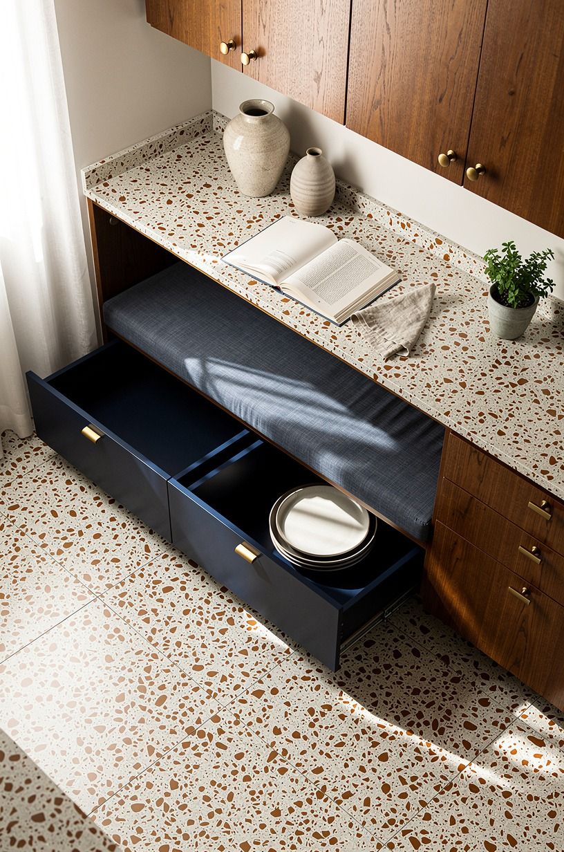 Add storage under the built in dining bench