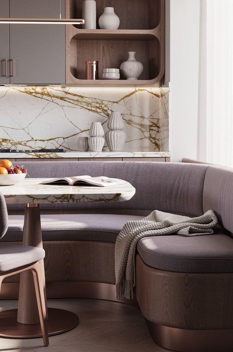 Build the Two-Wood Rule into kitchen nook built in seating
