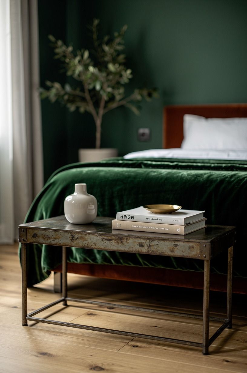 Mix antique-looking metal with one clean modern piece