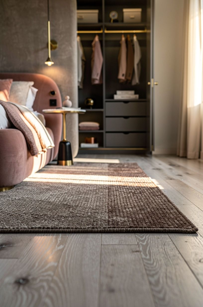Layer a Rug Over Bare Floorboards