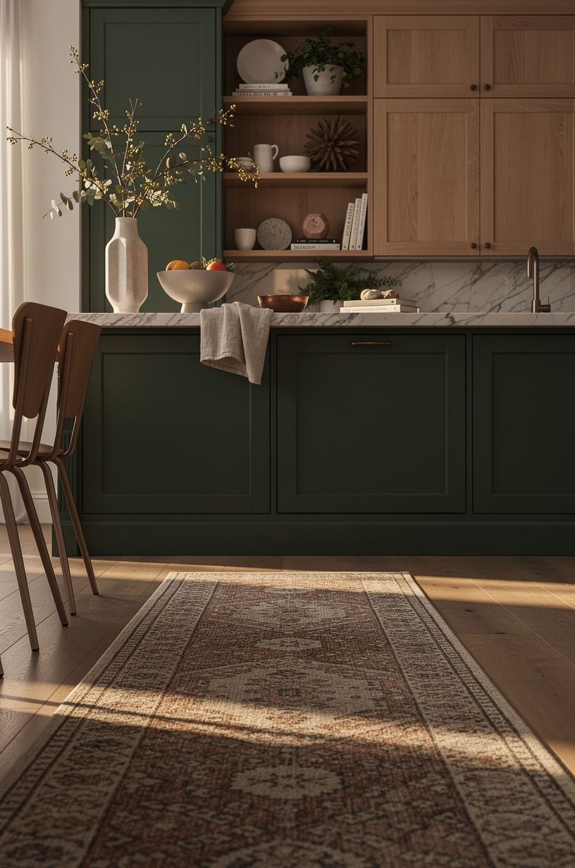Anchor the room with a washable runner