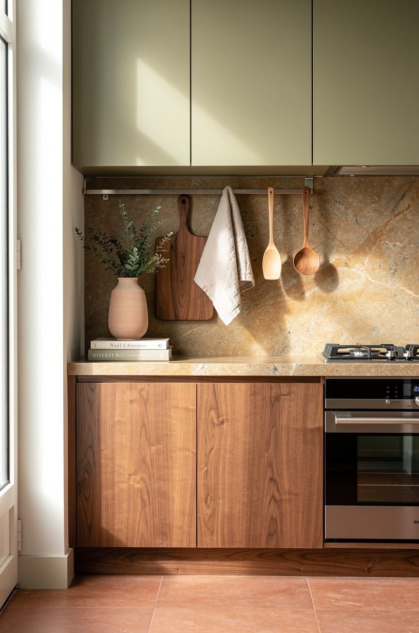 Replace upper cabinet clutter with one rail