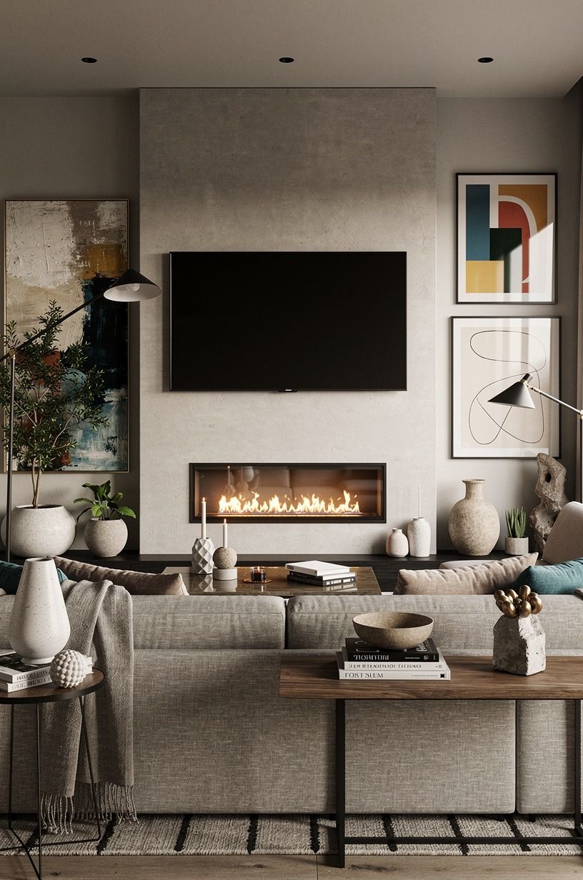 Hang art beside the TV, not above it