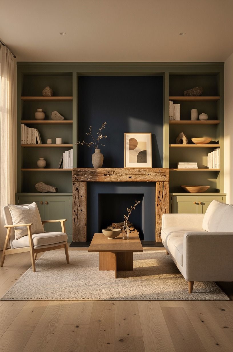 Paint the recess in Farrow & Ball Hague Blue No. 30