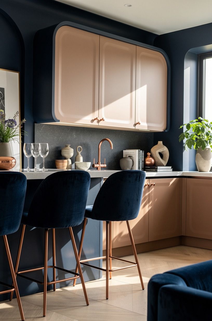 Paint the walls before you judge the light brown cupboards kitchen