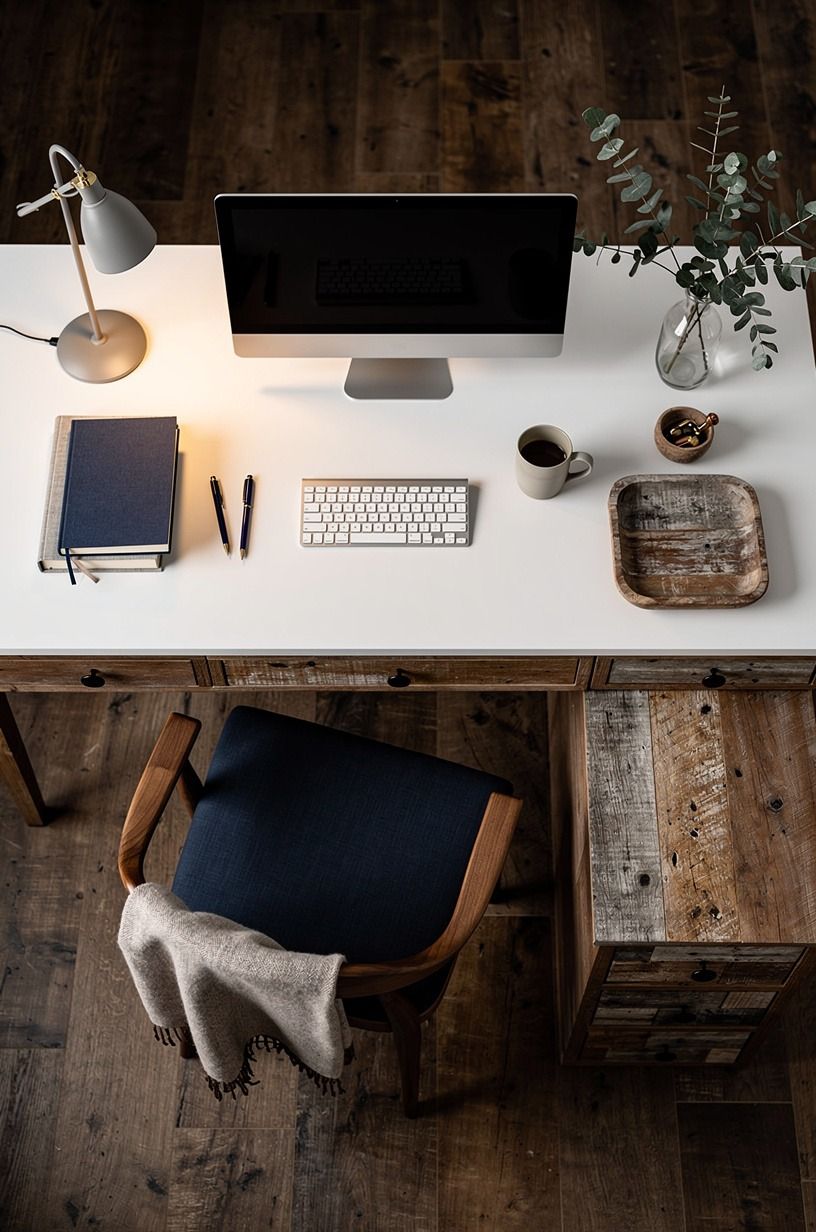 Anchor your desk with 3/4-inch white oak