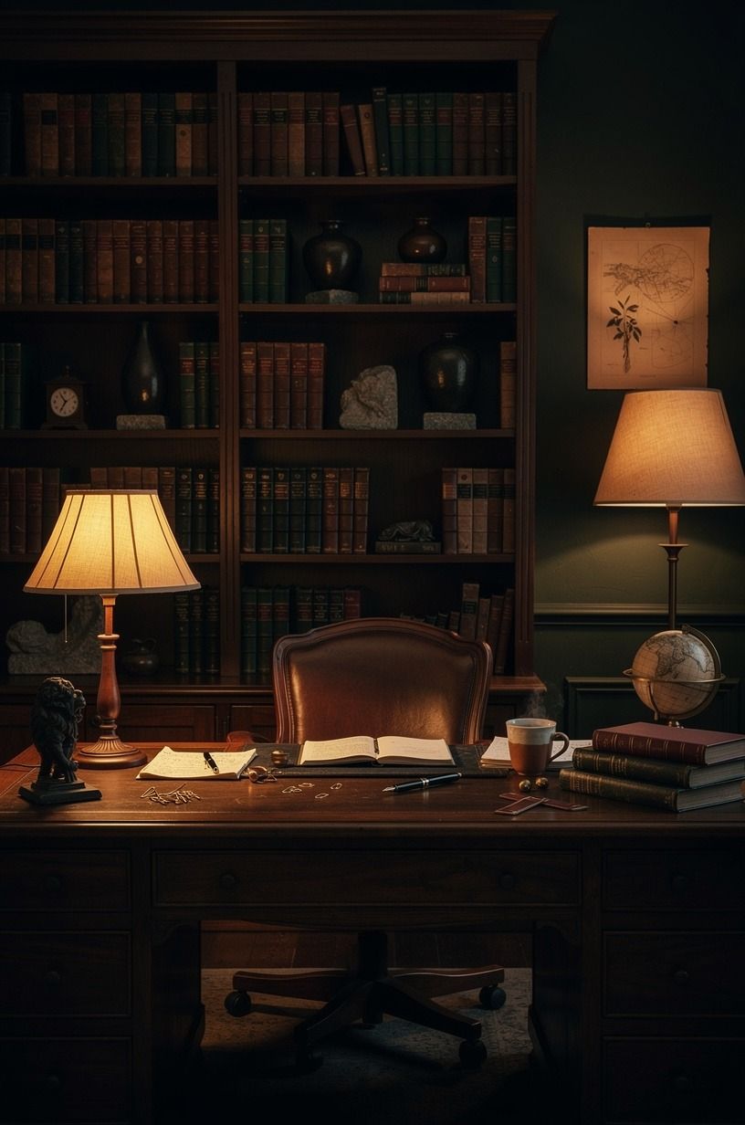 Create a dark academia whiskey room shelf