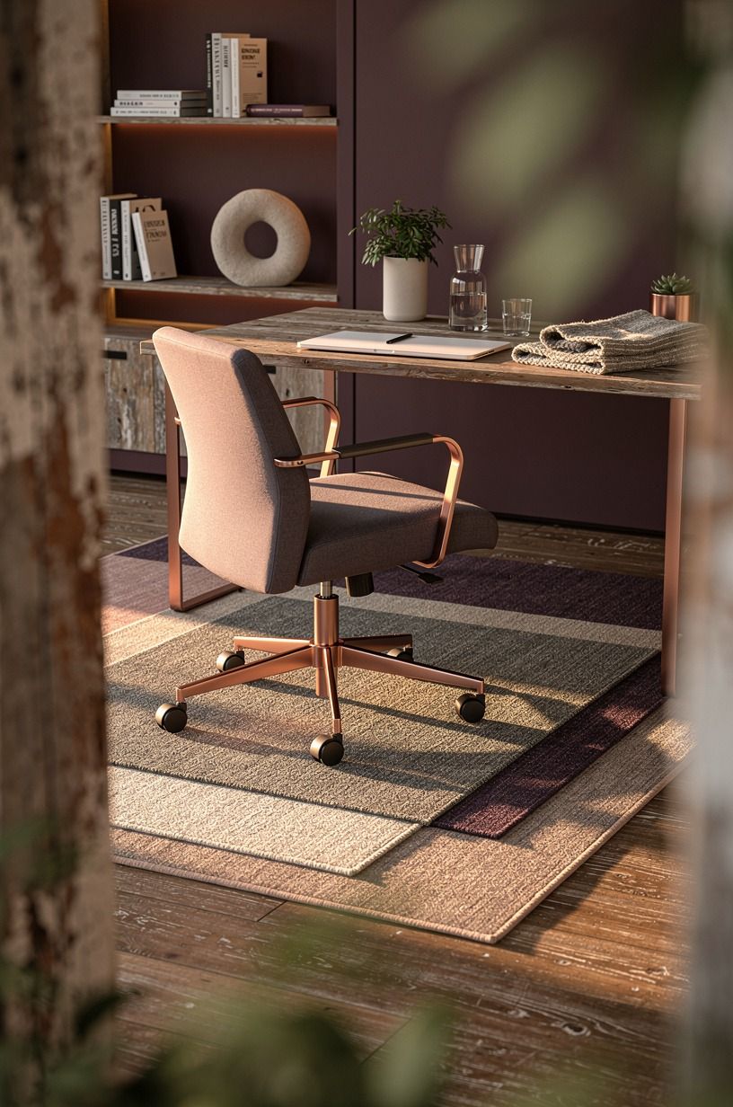 Layer a rug that survives a rolling chair