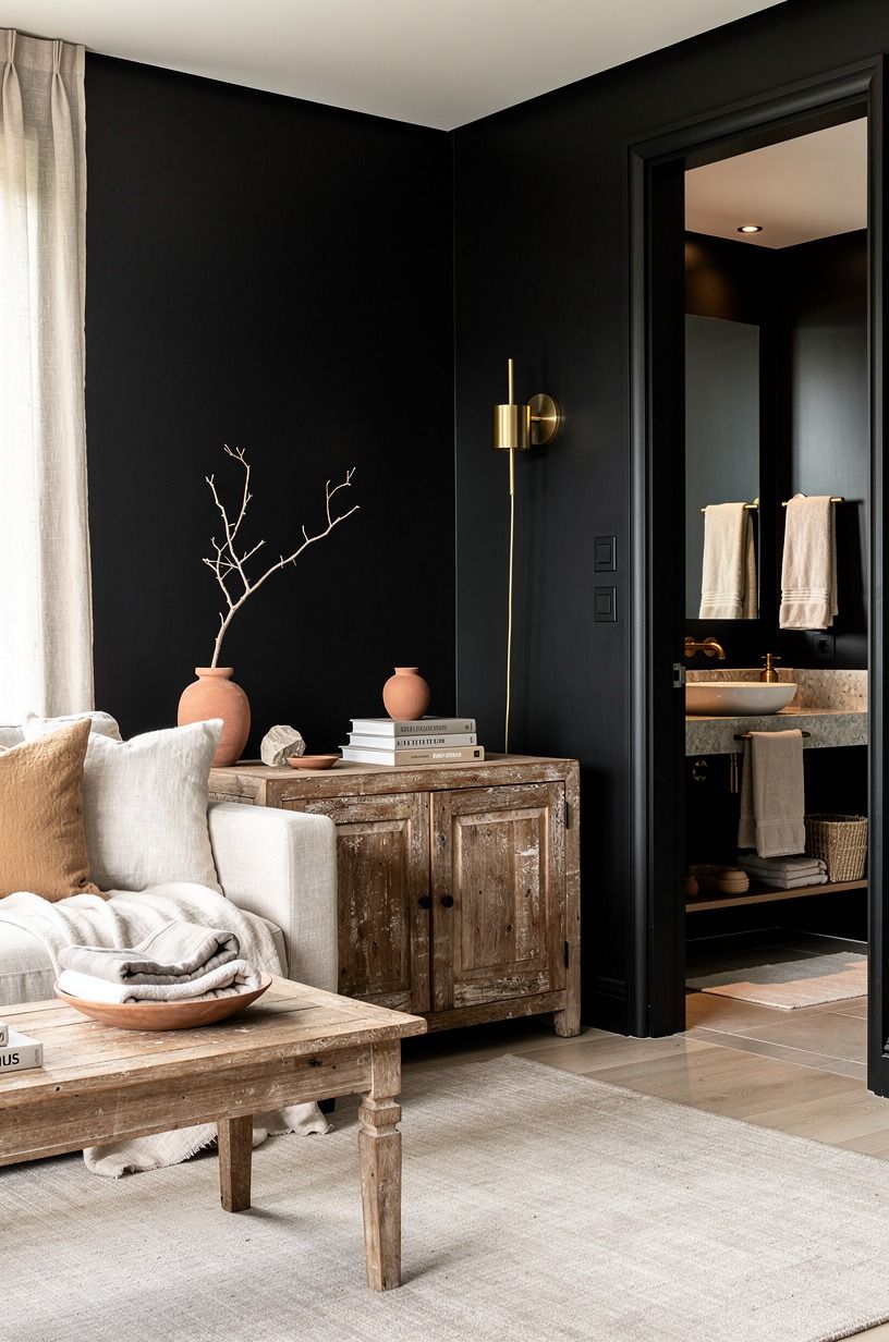 What Color Keeps Black Walls From Feeling Heavy?