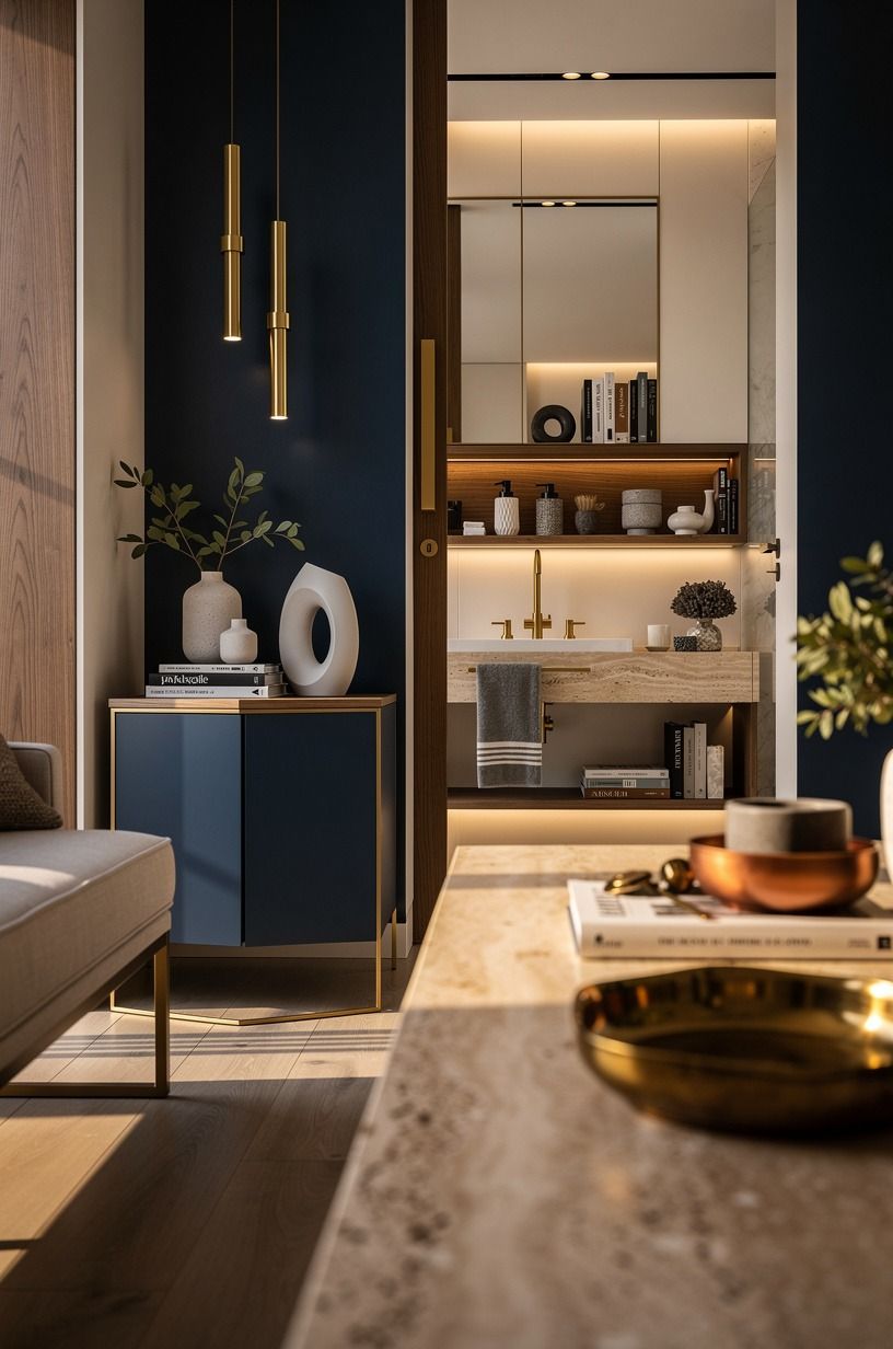 Choose brass over black for warmth