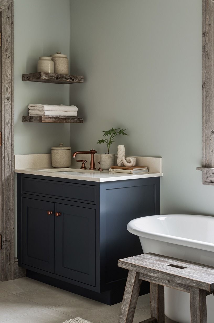 Paint the dry wall in Sea Salt