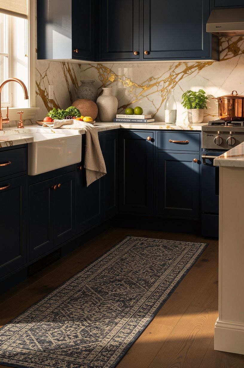 Put a washable runner where you stand