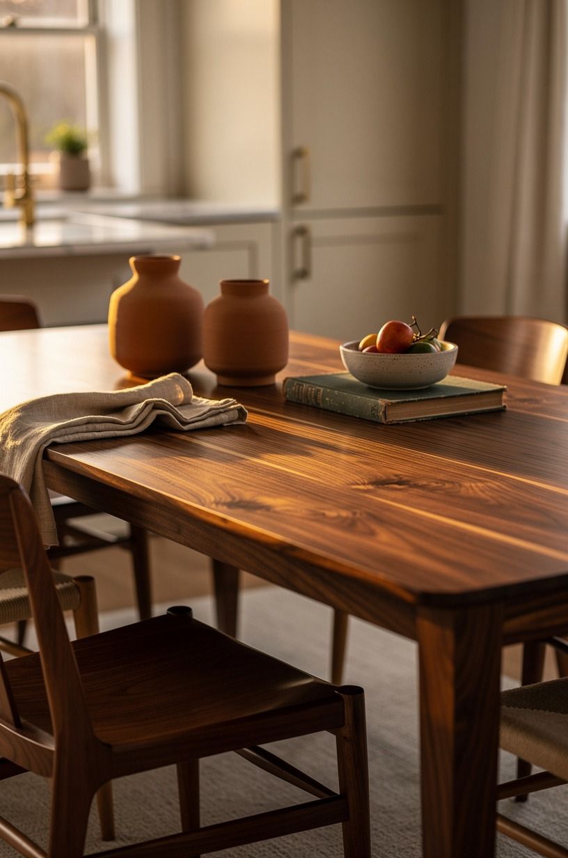 Skip the matching chairs and mix honest materials