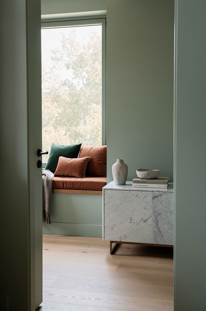 Make the Bay the Color Story With Sherwin-Williams Evergreen Fog