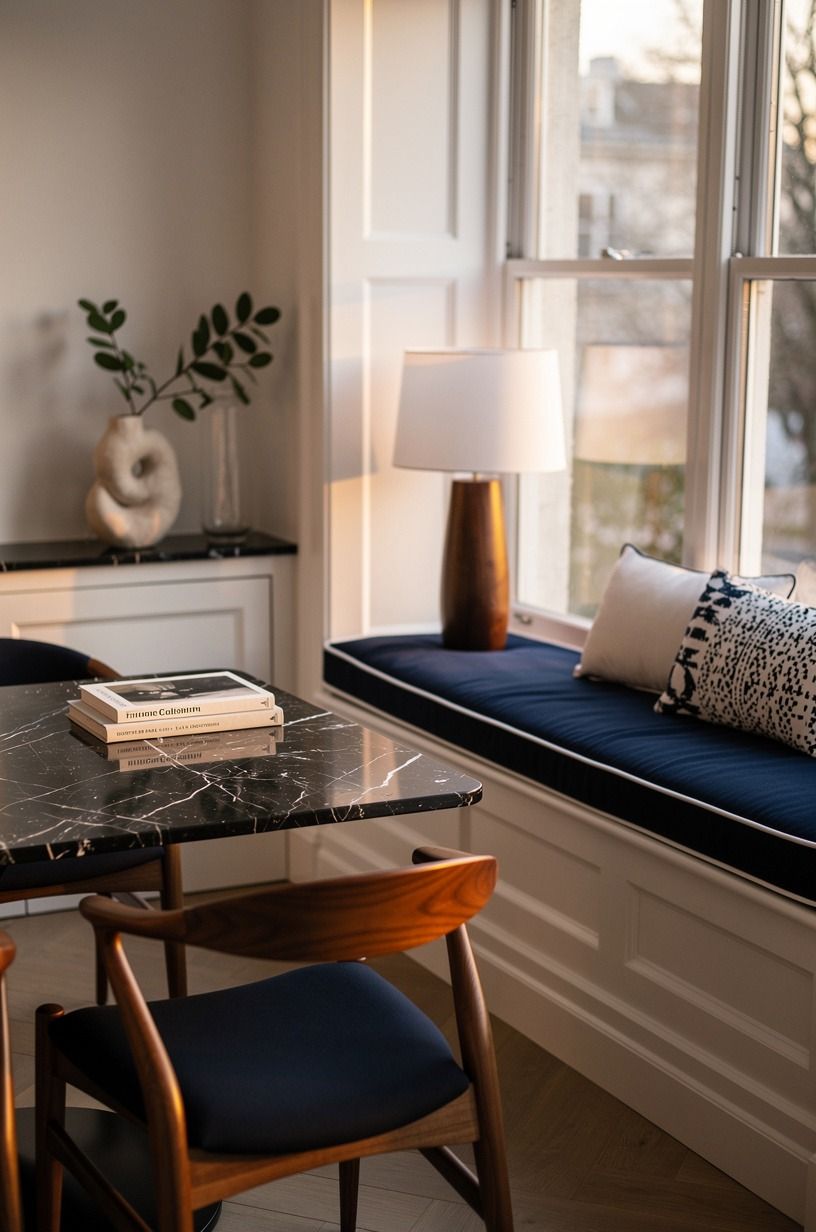 Mix Moveable Chairs With the Fixed Window Seat