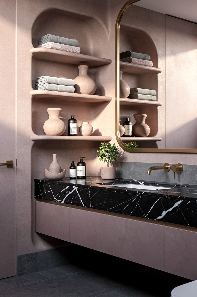 Float open shelves only where they earn their keep