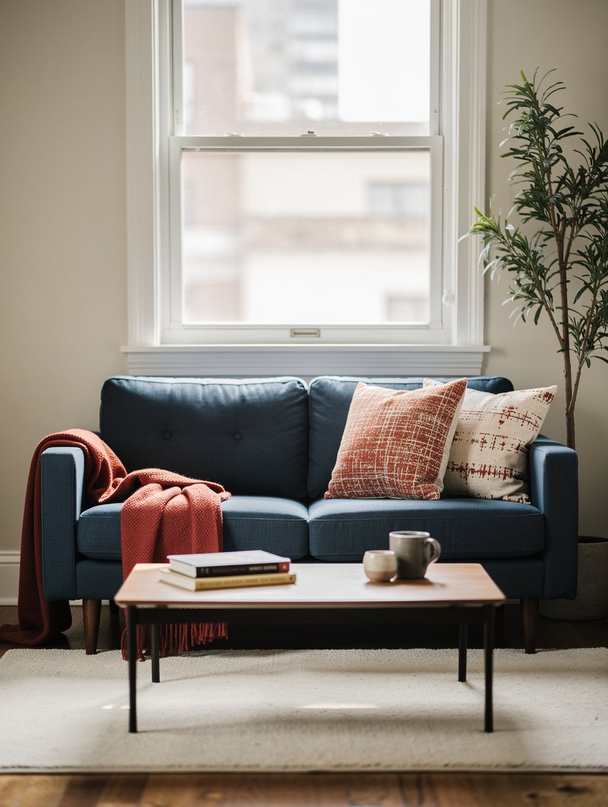 Tuck a Target Mid-Century Loveseat Under a Window