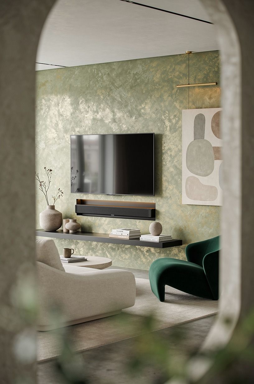 Hide the Soundbar With a Low Profile Shelf