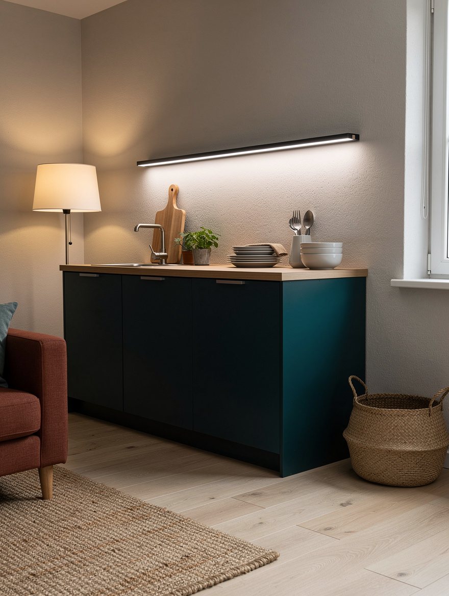 Match a Longer Light Bar to a Wider Counter