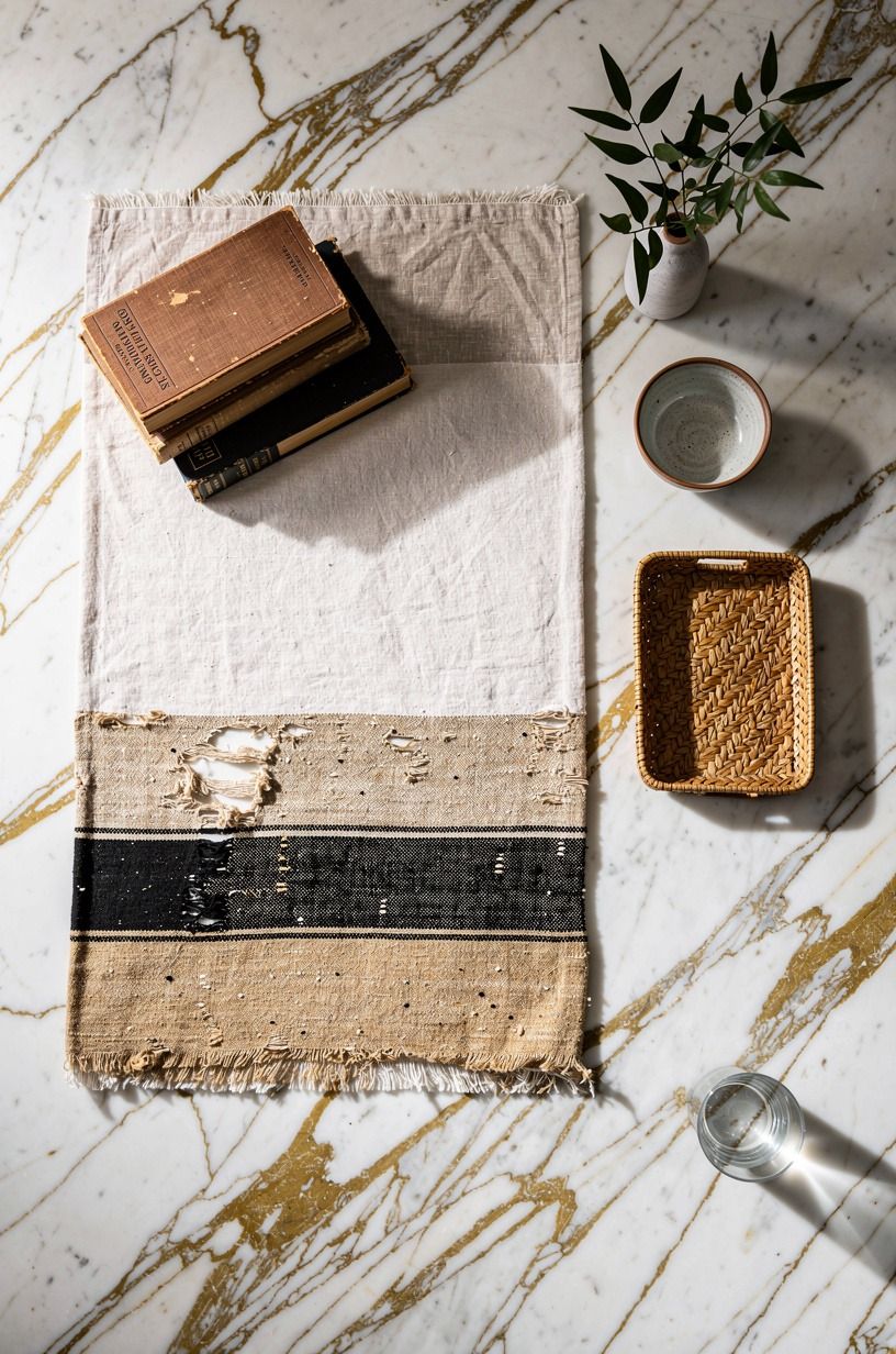 Layer linen, cotton, and one worn-in textile