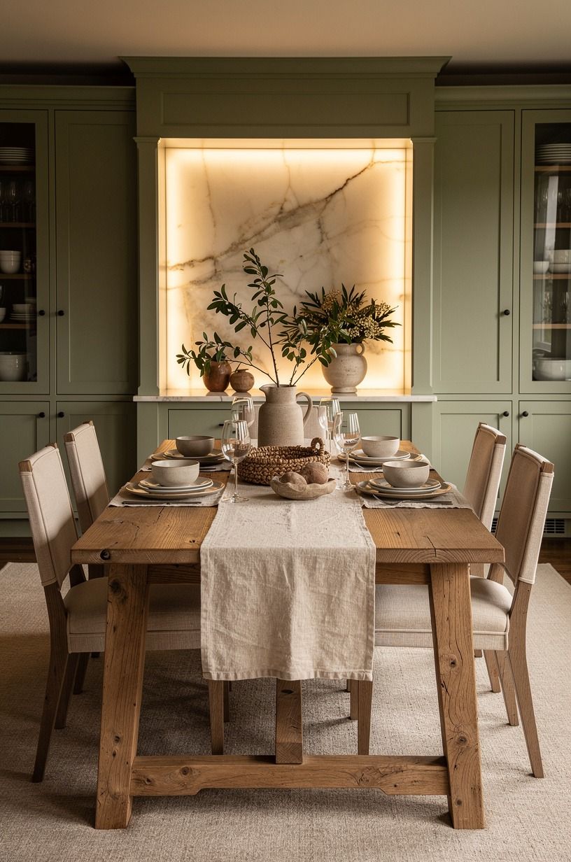 Mix a real dining table into southern country home decor
